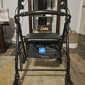 Black Walker with Seat and Storage